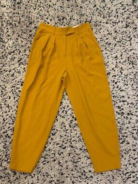 Babaton Aritizia Altelier Mustard Yellow Wool Pants size 8